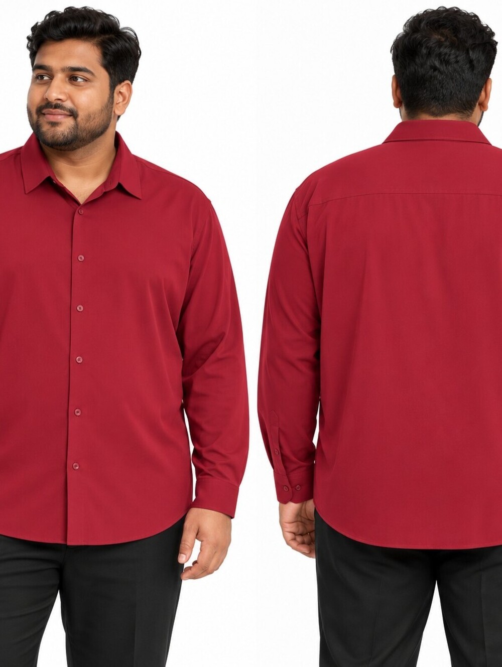 COOFANDY Mens 2XL Burgundy Stretch Long Sleeve Button Up Dress Shirt NWT